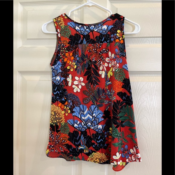 LOFT sleeveless tropical print top - Picture 4 of 7